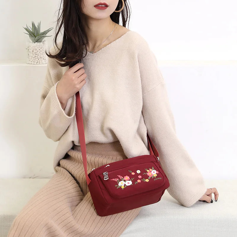 Nylon Top-handle Shoulder Bag Casual Tote Crossbody Messenger Bag