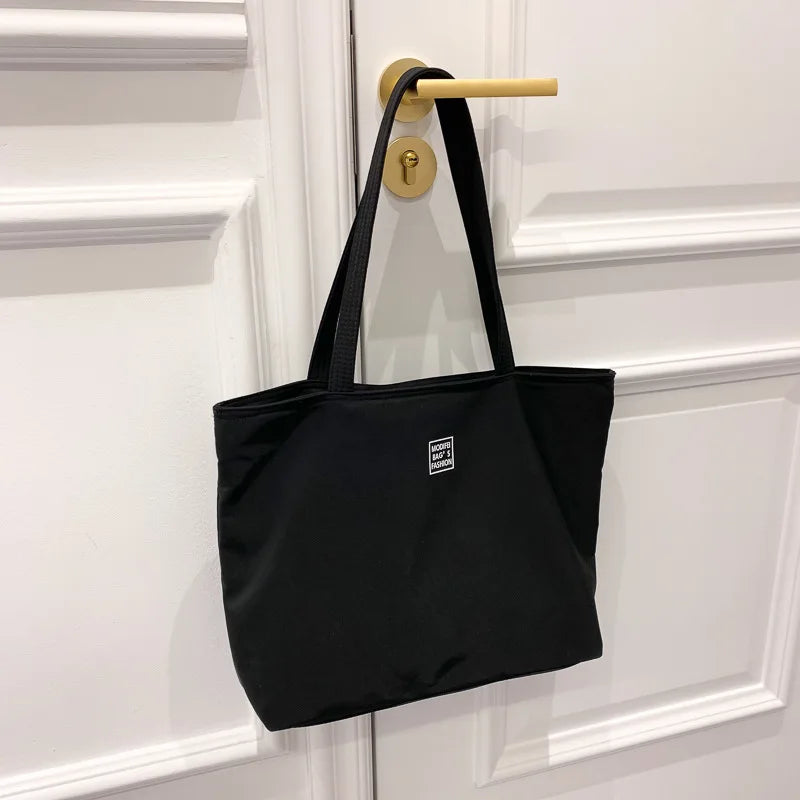 Large Capacity Women's Tote Bag Waterproof Nylon Cloth Shopping Shoulder Bag