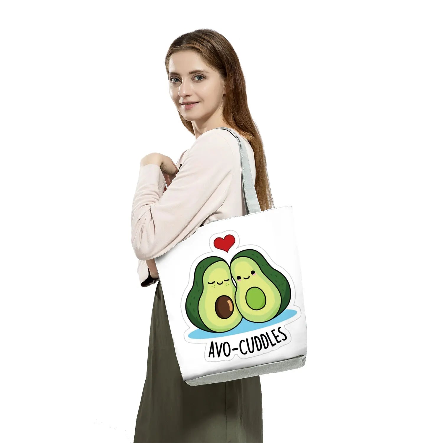 Avocado Cartoons Fruit Series Tote Bag - Reusable Handbag