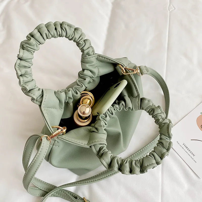 Women Totes Bag PU Leather Retro Ring Handle Handbag