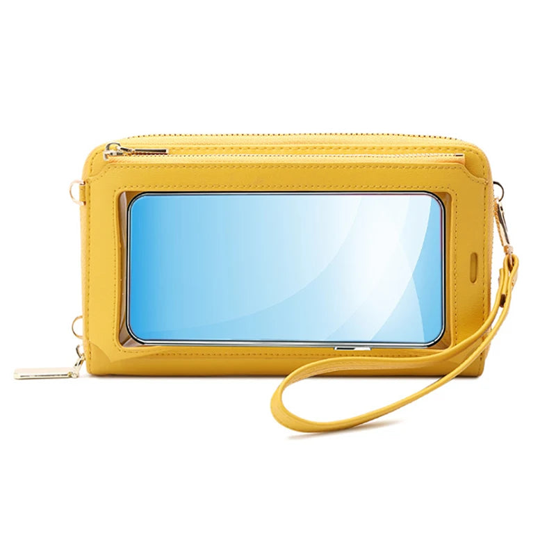 Women Touch Screen Wristlet Small Wallet Purse Crossbody Phone Bag