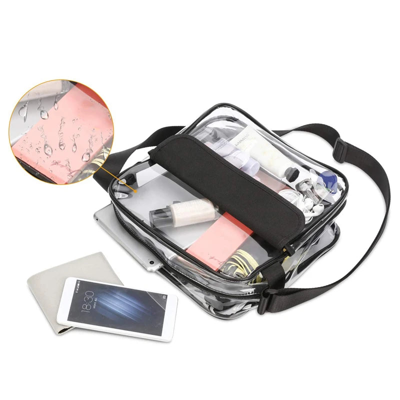 Women Transparent Shoulder Sling Bag Travel Shopping Gym Beach Storage Bag