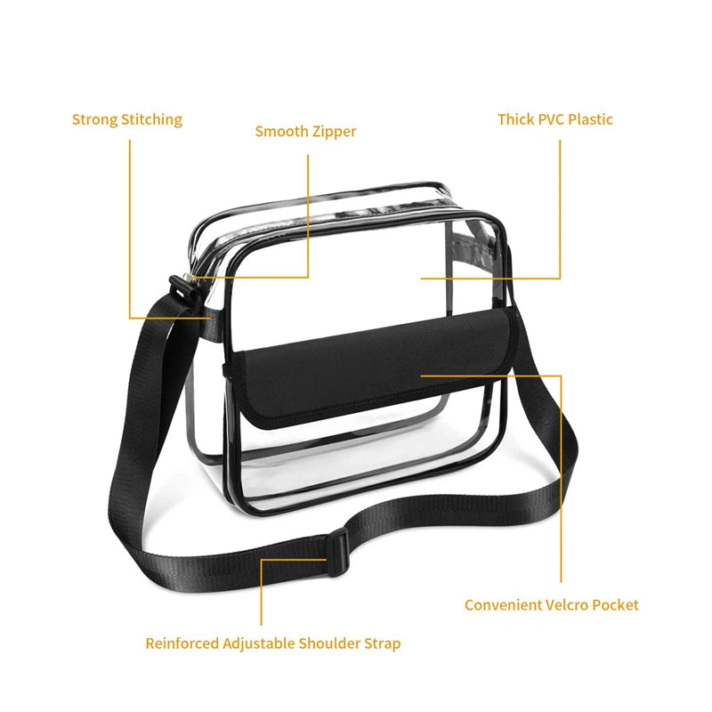 Women Transparent Shoulder Sling Bag Travel Shopping Gym Beach Storage Bag