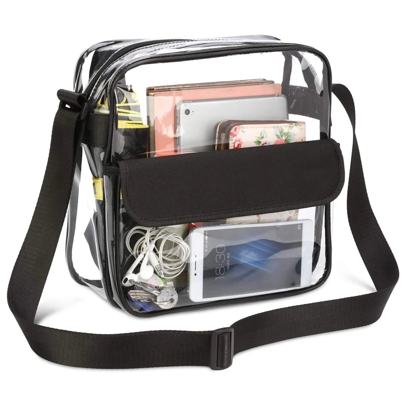 Women Transparent Shoulder Sling Bag Travel Shopping Gym Beach Storage Bag