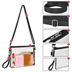 Women Clear Crossbody Shoulder Bags Stadium Approved Bags Zipper Closure