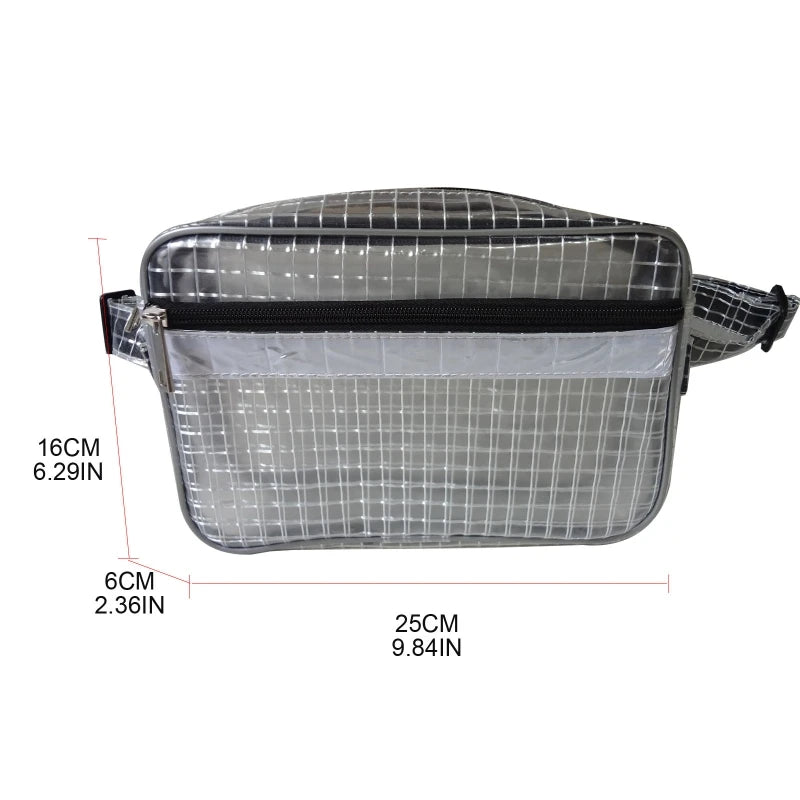 Women Transparent Waist Fanny Pack Belt Bag Travel Hip Bum Small Purse