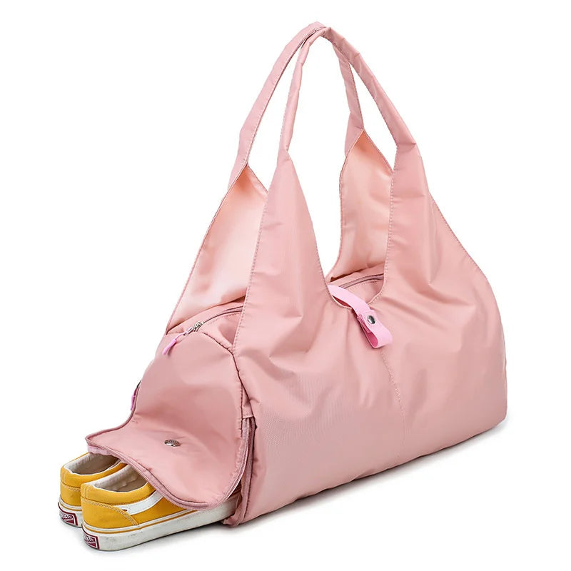Waterproof Nylon Sports Gym Bag with Shoe Compartment
