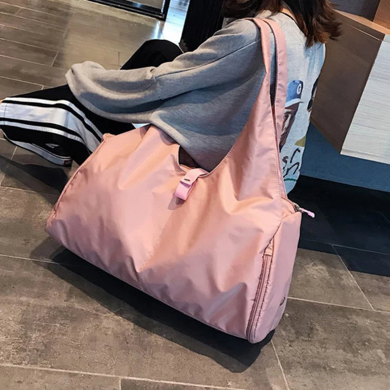 Waterproof Nylon Sports Gym Bag with Shoe Compartment