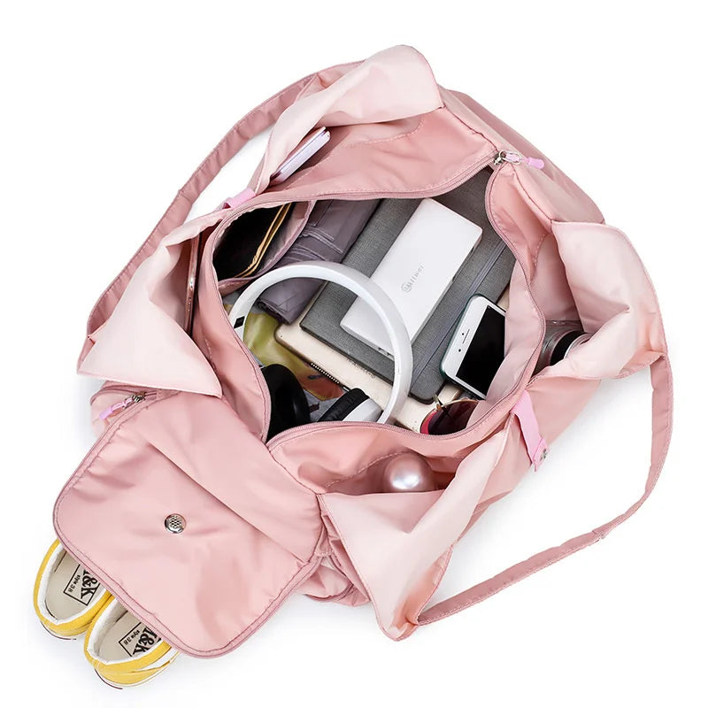 Waterproof Nylon Sports Gym Bag with Shoe Compartment