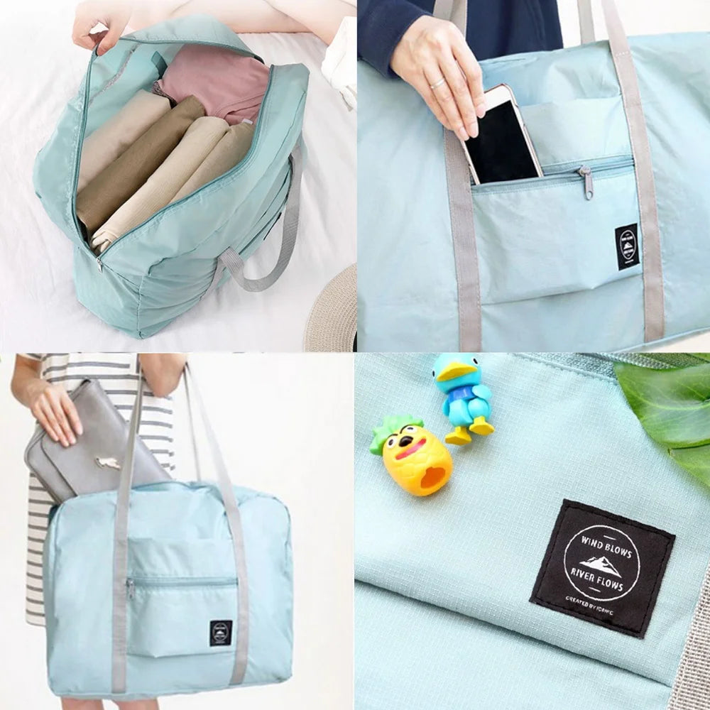 Women Travel Tote Foldable Clothing Organizer Portable Handbags