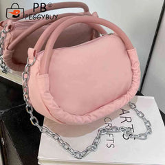 Women Underarm Bags Solid Oxford Cloth Ladies Hand Bags Casual Chain