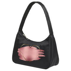 Love Pattern Shoulder Bag Flax Student Handbag Outdoor Handbags Casual Tote Bag