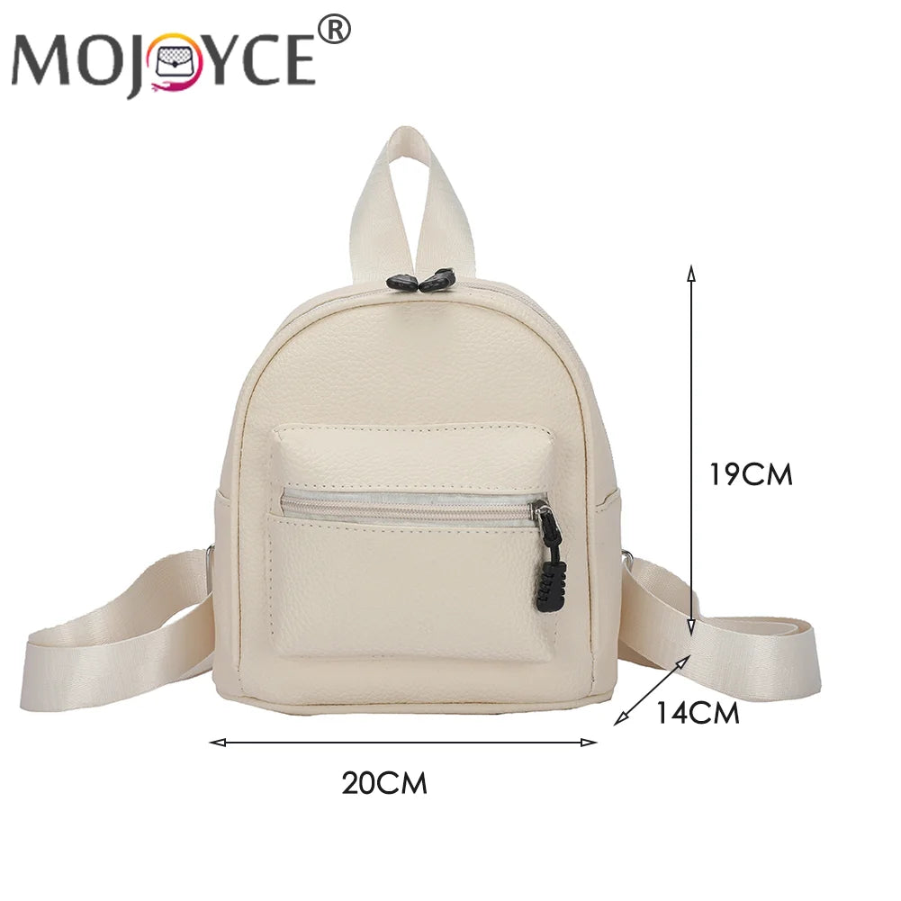 Vintage PU Leather Backpack Preppy Style School Bag