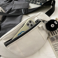 Women Waist Bag Adjustable Wide Belt Canvas Fanny Pack Ladies Travel Money Phone