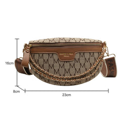 Canvas Waist Bag Printed Letter Shoulder Crossbody Chest Bag