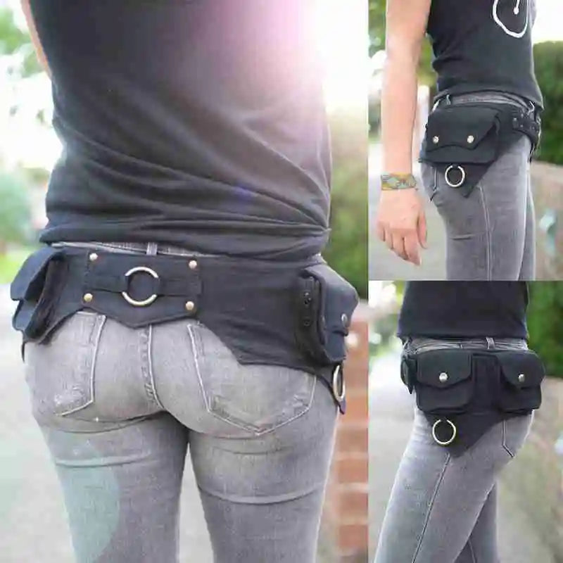 Women Waist Bag for Outdoor Sporting Money Street Hip-Hop Traveling