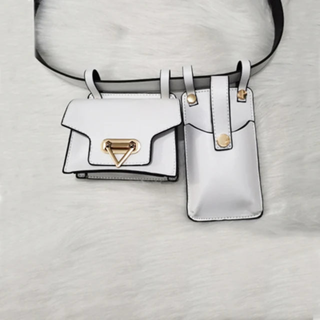 Leather Waist Belt Bag Crossbody Chest Bags Girl Fanny Pack Small Phone Pack