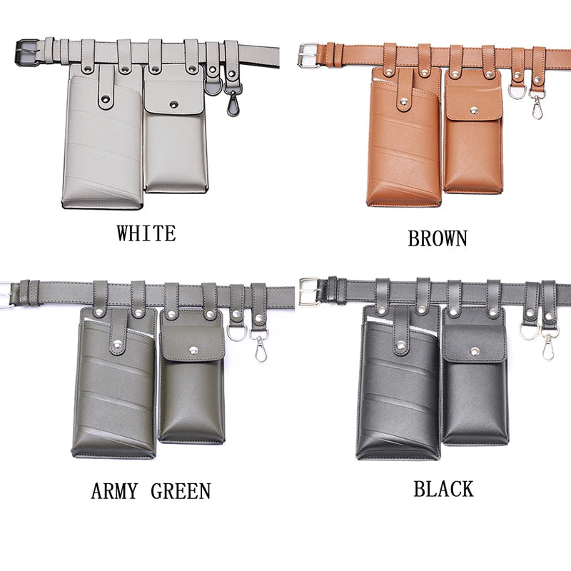Leather Waist Belt Bag Crossbody Chest Bags Girl Fanny Pack Small Phone Pack