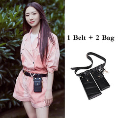 Leather Waist Belt Bag Crossbody Chest Bags Girl Fanny Pack Small Phone Pack