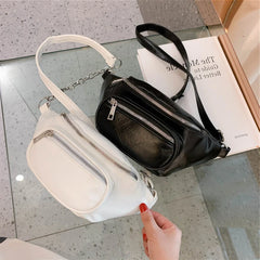 Women Waist Bag Messenger Chest Bag Long Zipper Casual Sports Bag