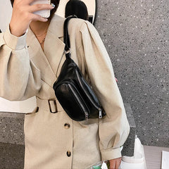 Women Waist Bag Messenger Chest Bag Long Zipper Casual Sports Bag