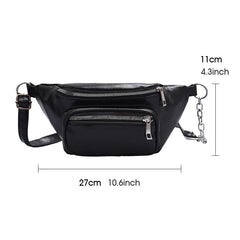 Women Waist Bag Messenger Chest Bag Long Zipper Casual Sports Bag
