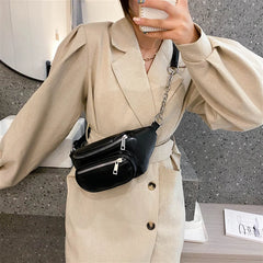 Women Waist Bag Messenger Chest Bag Long Zipper Casual Sports Bag