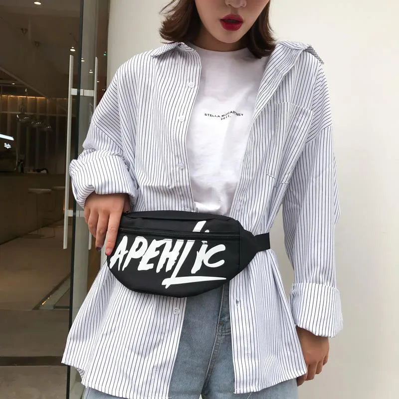 Canvas Waist Bag Unisex Chest pack High Capacity Fanny pack Kidney Female Wallet