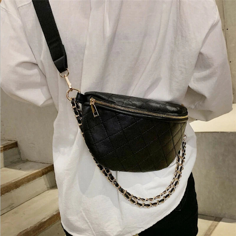 Women Waist Pack Belt Bag Travel PU Bum Bag Purse Chest Pouch Gift