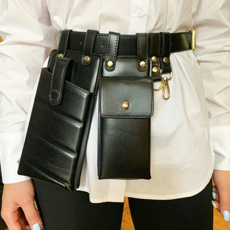 Leather Fanny Pack Women Belt Bag Crossbody Bags Casual Chest Pack Female Purse