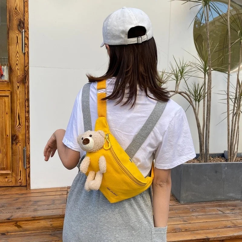 Canvas Waist Bag Women Crossbody for Camping and Hiking