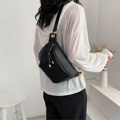 Women Waist Packs Leather Belt Bags High Shoulder Wild Messenger Chest Crossbody