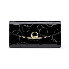 Women Leather Clutch Wallet Long Diamond Hasp 3-Fold