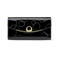 Women Leather Clutch Wallet Long Diamond Hasp 3-Fold