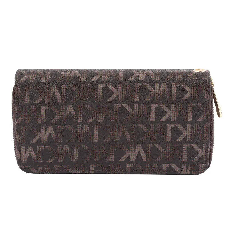 Double Zipper Clutches Purse Wristlet Wallet Handbag