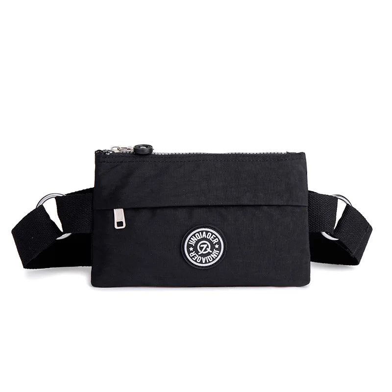 Waterproof Nylon Chest Waist Pack Belly Purse Waist Bag Zipper Pocket