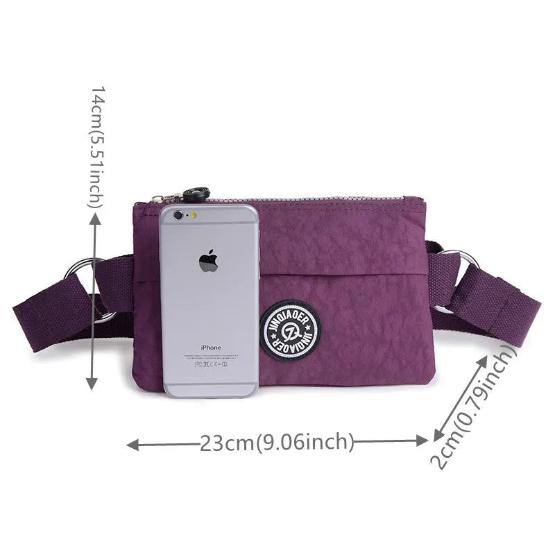 Waterproof Nylon Chest Waist Pack Belly Purse Waist Bag Zipper Pocket