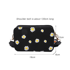 Women Flower Print Shoulder Bag Zipper Crossbody Handbag Classic Wallet