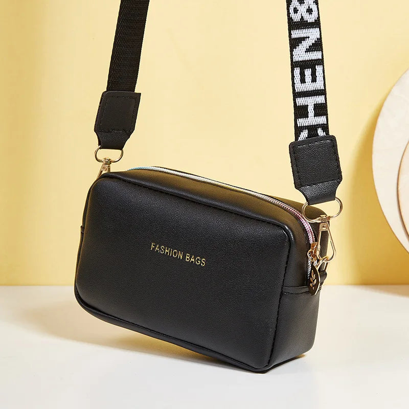 Women Wide Shoulder Strap Small Handbag Purse Crossbody
