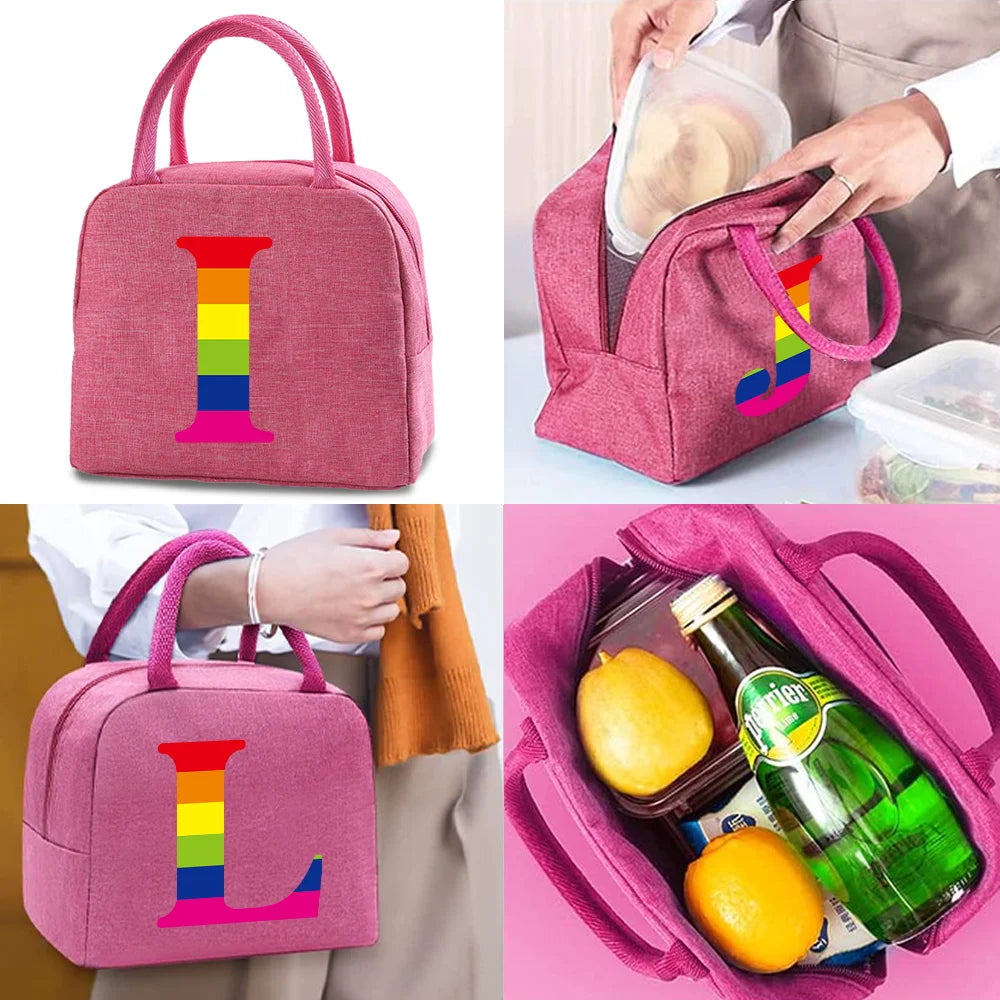 Rainbow Insulated Lunch Bag Organizer for Women