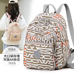 Women's Multi-functional Graffiti Travel Backpack Waterproof Nylon Shoulder Bag