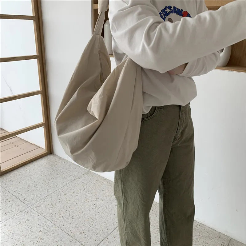 Nylon Large-Capacity Dumpling Purse Retro Shopping Bag