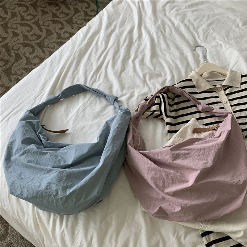 Nylon Large-Capacity Dumpling Purse Retro Shopping Bag