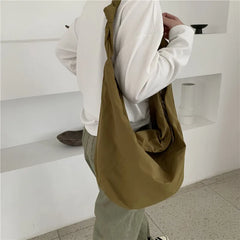 Nylon Large-Capacity Dumpling Purse Retro Shopping Bag
