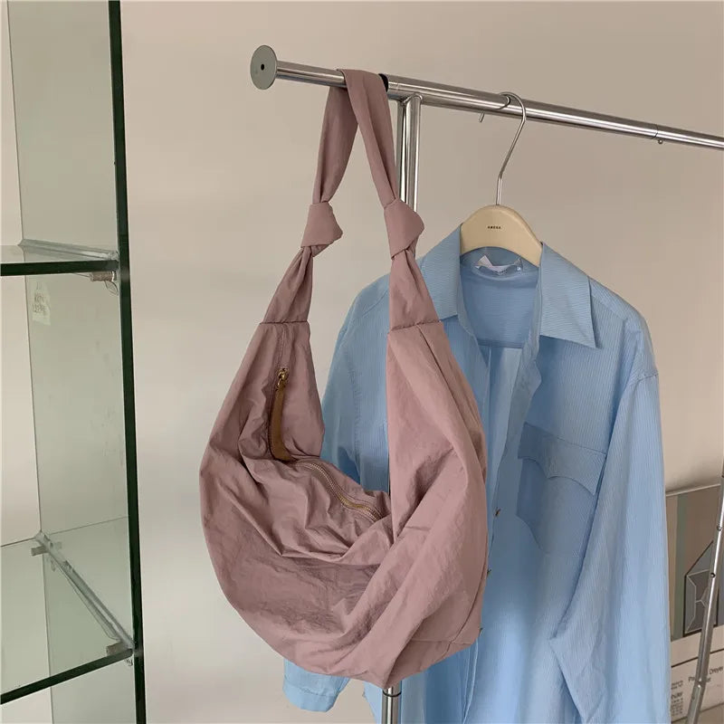 Nylon Large-Capacity Dumpling Purse Retro Shopping Bag