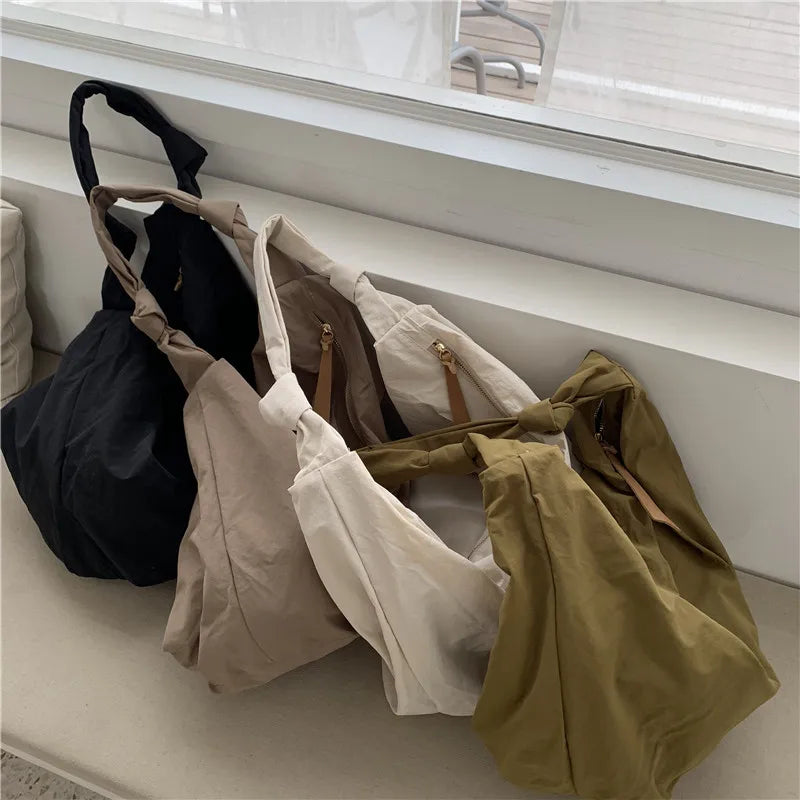 Nylon Large-Capacity Dumpling Purse Retro Shopping Bag