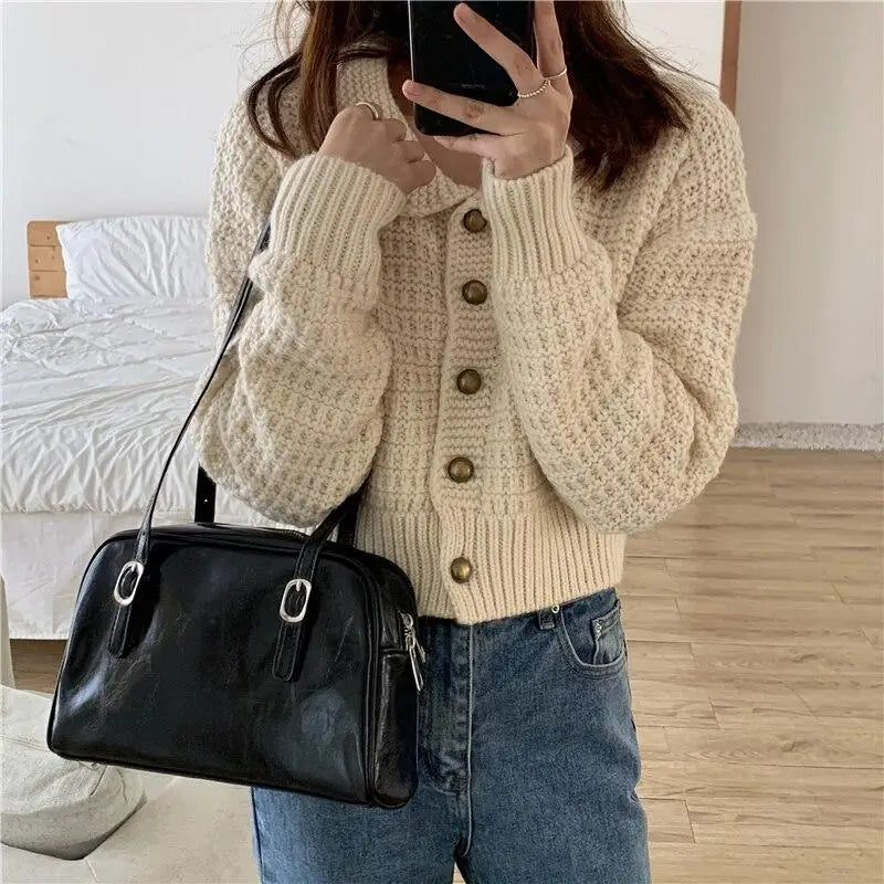 Women PU Leather Shoulder Bags Large Capacity Ladies Daily Handbag