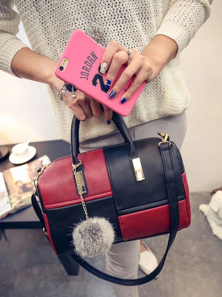 Women's European & American Stitching Hand-held Bag