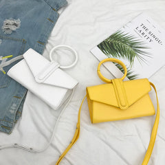 Women's Pu Leather Clutch Solid Tote Bag