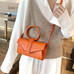 Women's Pu Leather Clutch Solid Tote Bag